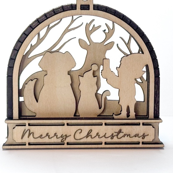 3/$20 Layered Wood Ornament – Selfie - Picture 7 of 7